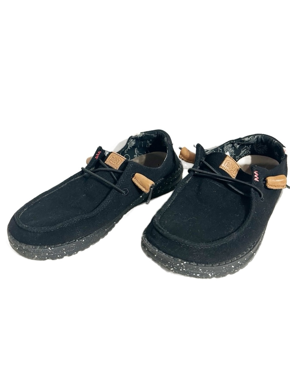 Hey Dude Wendy Washed Shoes Women’s Black Slip On Casual Lightweight Loafers